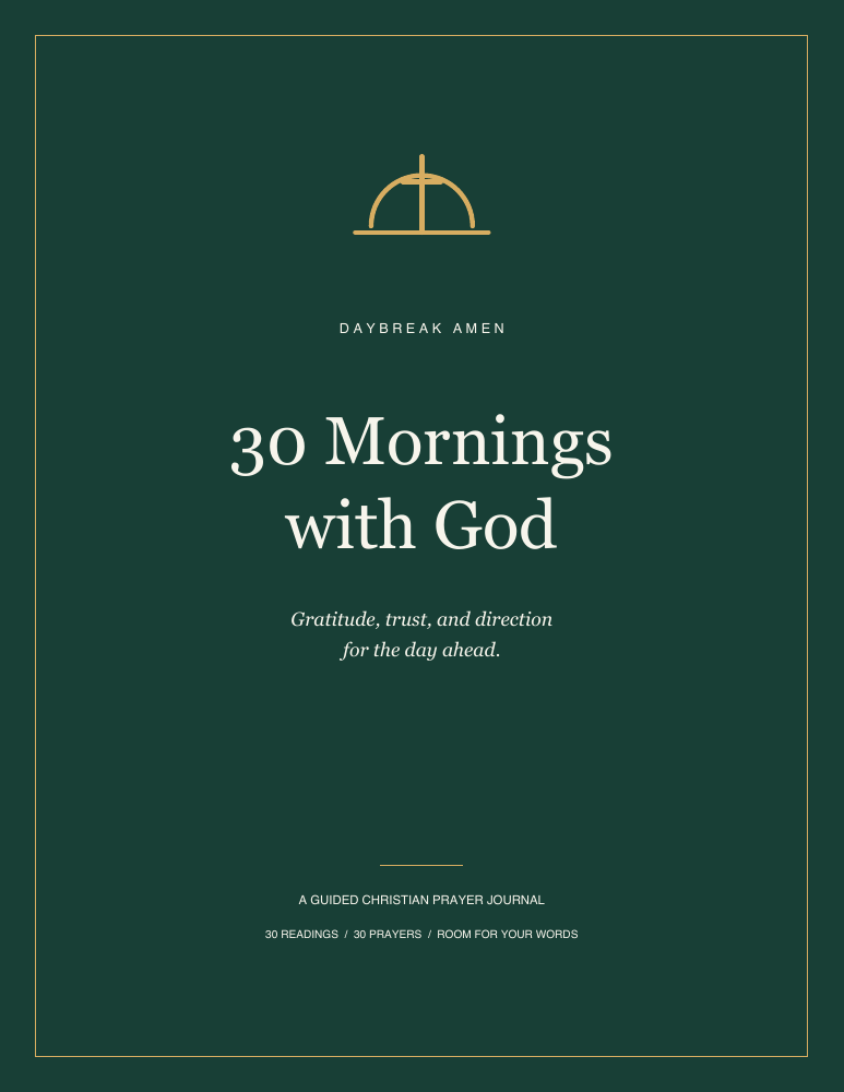 Cover of 30 Mornings with God, a Daybreak Amen prayer journal